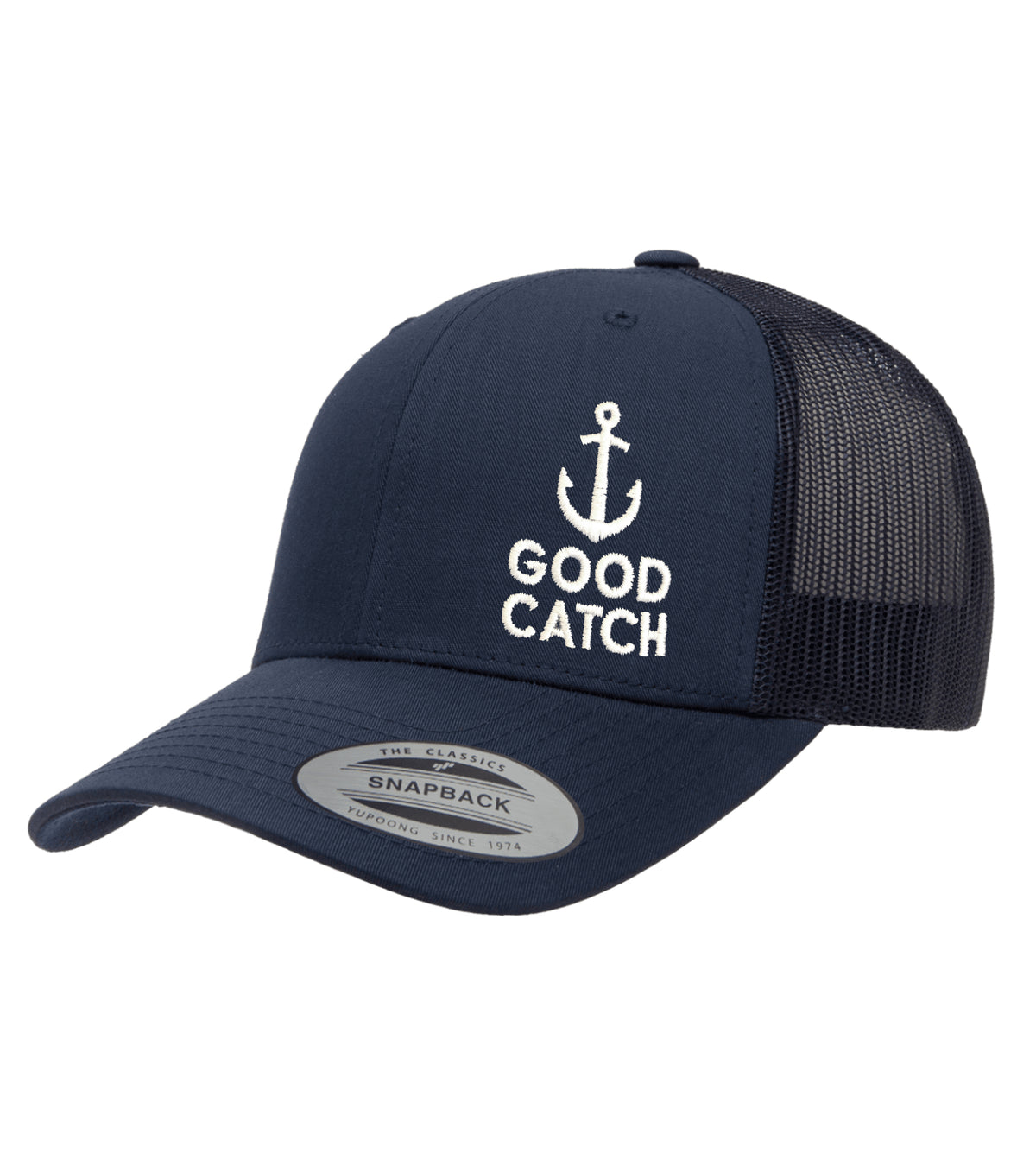 Good Catch Retro Trucker Curved Bill Snapback Hat